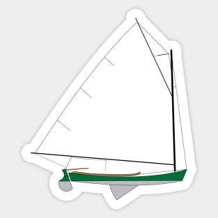 Cotuit Skiff Sailboat - Green Sticker